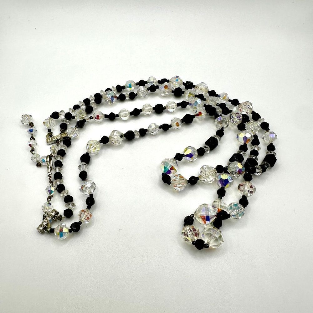 Vintage Laguna AB Crystal double stranded necklace!‎